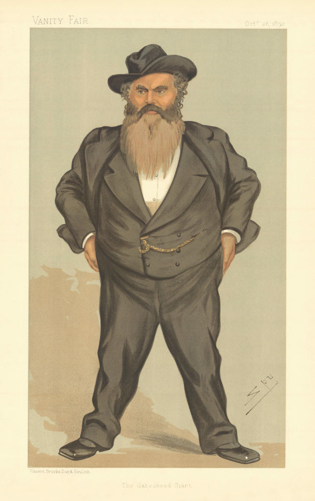 Associate Product VANITY FAIR SPY CARTOON William Allan 'The Gateshead Giant'. Politics 1893