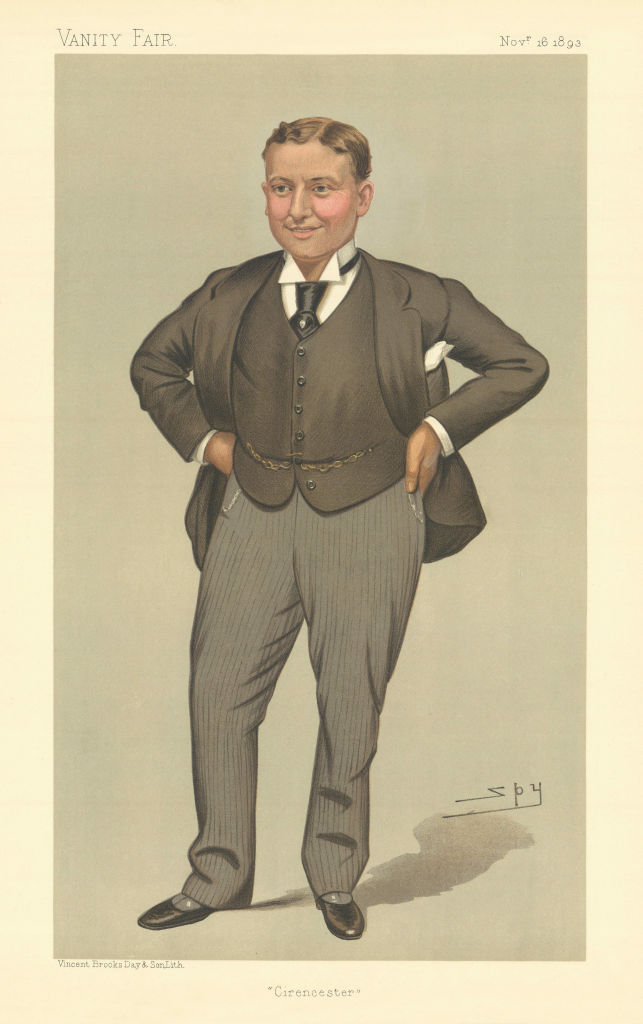 VANITY FAIR SPY CARTOON Harry Lawson Webster Lawson 'Cirencester' Glos 1893
