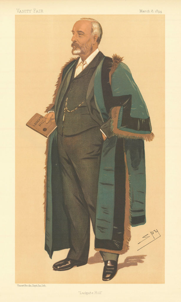 VANITY FAIR SPY CARTOON William Treloar 'Ludgate Hill' Lord Mayor. Draper 1894