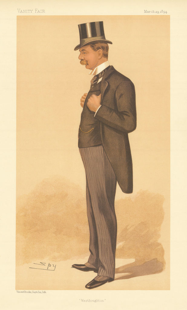 VANITY FAIR SPY CARTOON Lord Stanley 'Westhoughton' Lancs 1894 old print