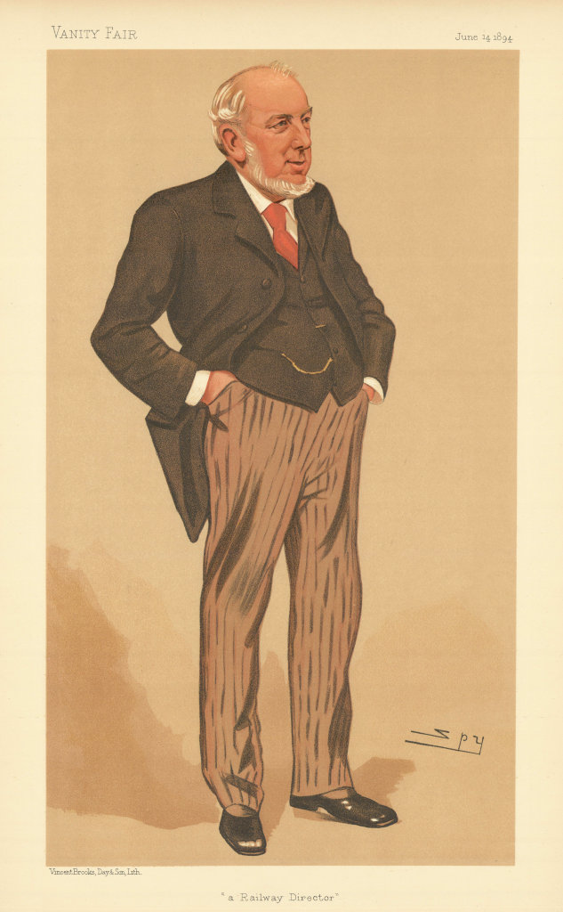 VANITY FAIR SPY CARTOON Charles Grey Mott 'a Railway Director' Railways 1894