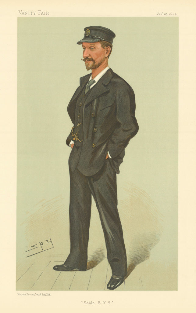 VANITY FAIR SPY CARTOON Charles Gibson Millar 'Saide, RYS' Yachting 1894 print