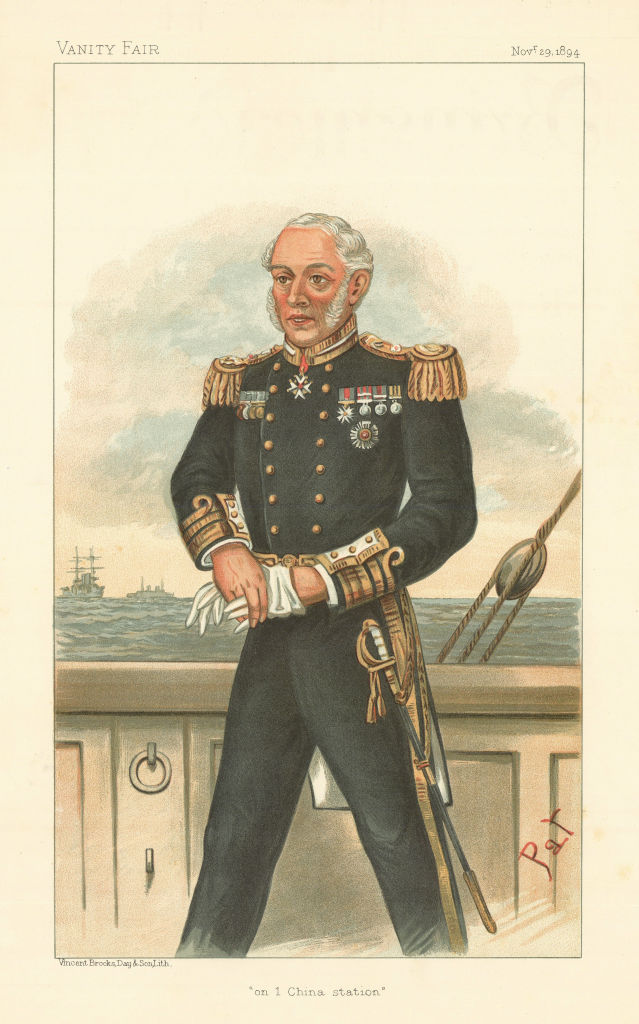 VANITY FAIR SPY CARTOON Vice-Admiral Edmund Fremantle 'On 1 China station' 1894