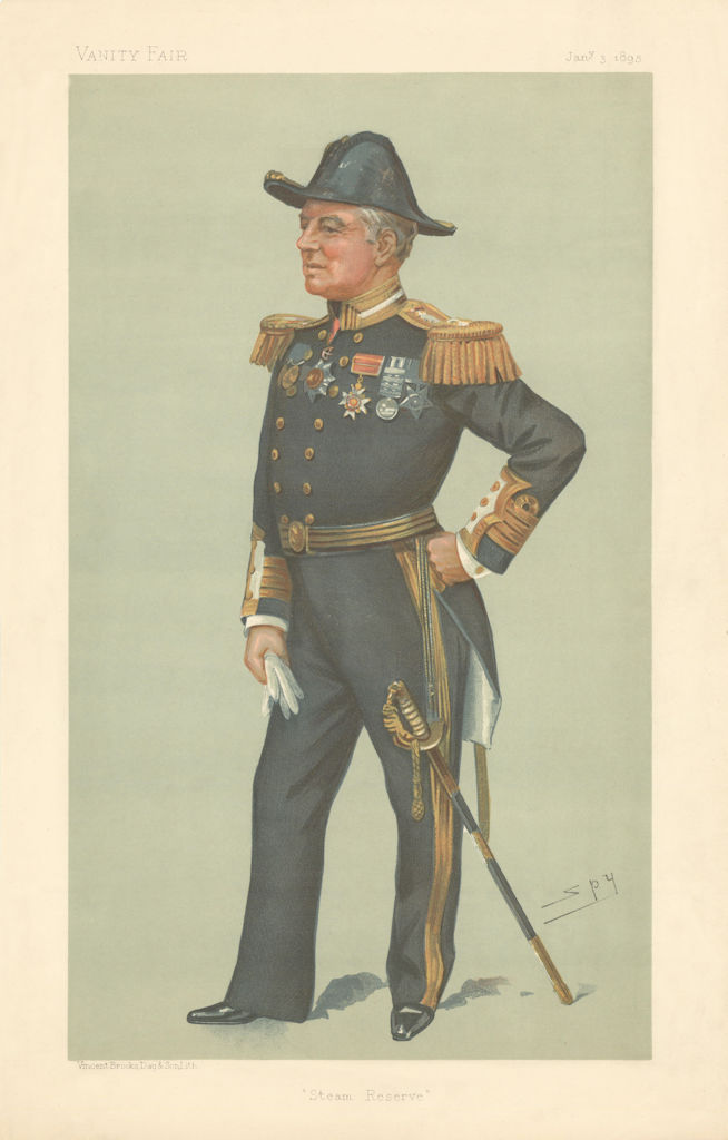 VANITY FAIR SPY CARTOON Admiral Charles Beresford 'Steam Reserve' Military 1895