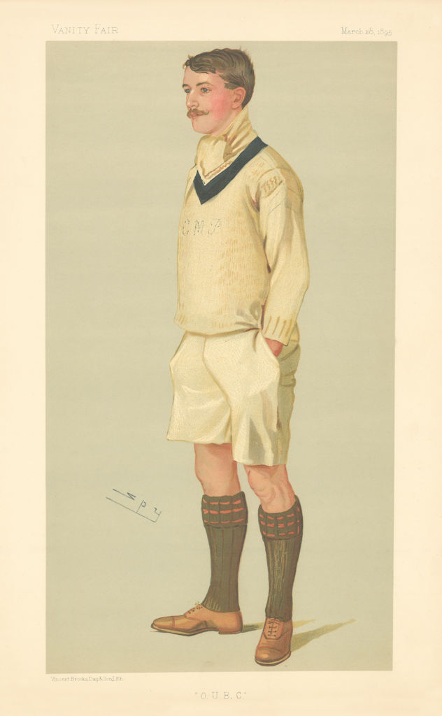 VANITY FAIR SPY CARTOON Charles Murray Pitman 'OUBC' Rowing. Oxford 1895 print