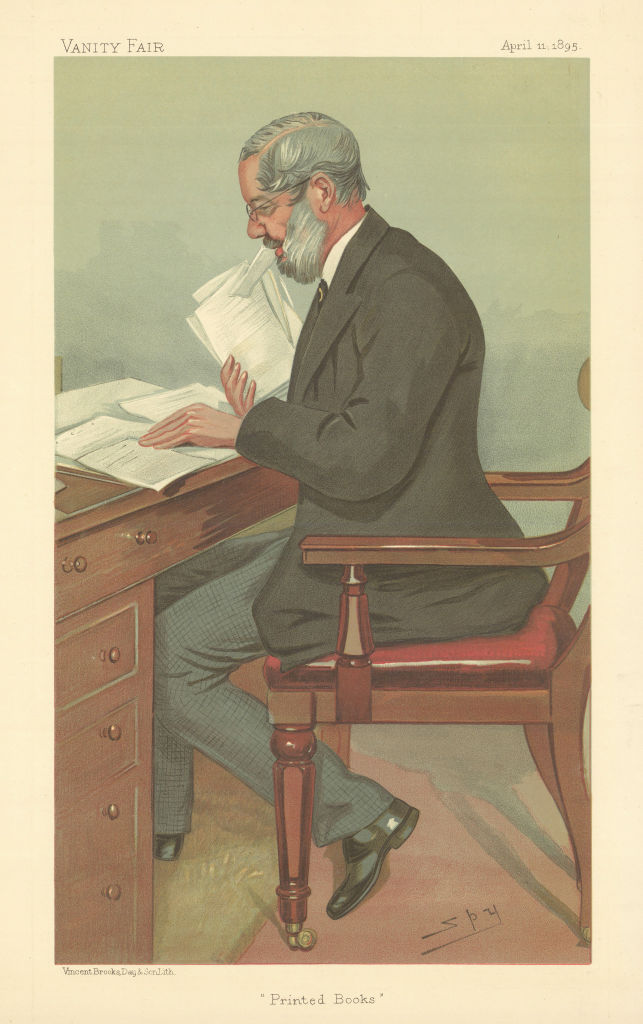 VANITY FAIR SPY CARTOON Dr Richard Garnett 'Printed Books' British Museum 1895