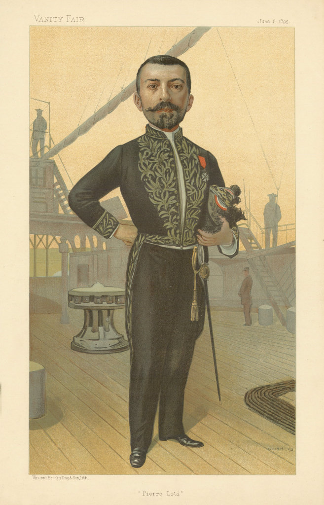 VANITY FAIR SPY CARTOON Louis Marie-Julien Viaud 'Pierre Loti' Writer. GUTH 1895