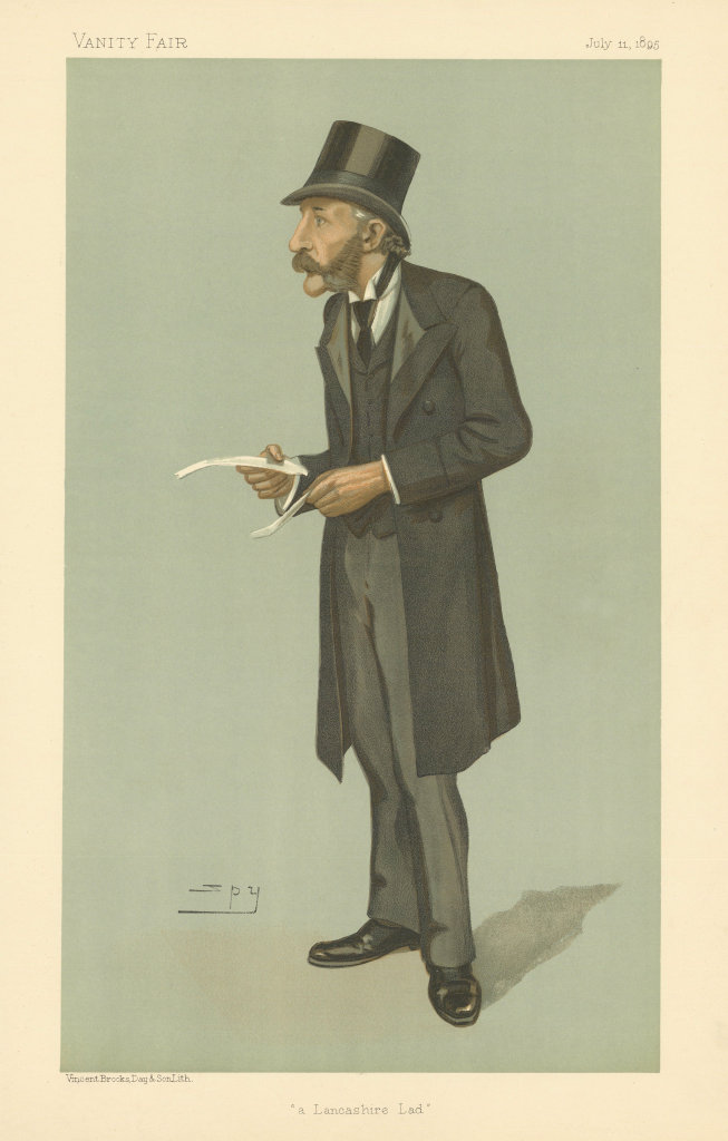 VANITY FAIR SPY CARTOON Sir Henry Hoyle Howorth 'a Lancashire Lad' 1895 print