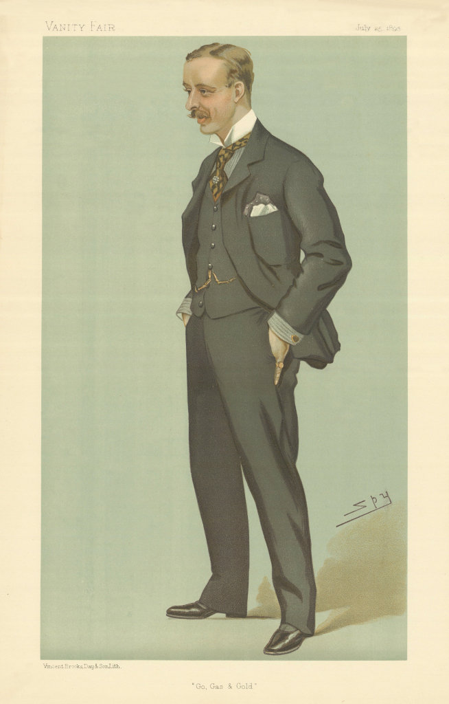 Associate Product VANITY FAIR SPY CARTOON Alfred James Bethell 'Go, Gas & Gold' Finance 1895