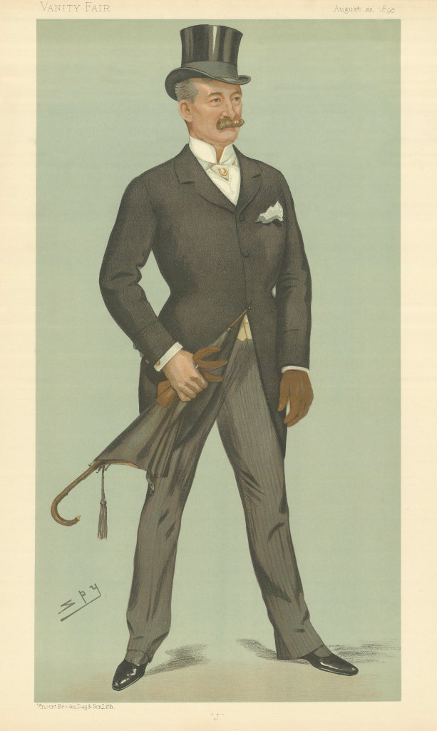 VANITY FAIR SPY CARTOON Tom Simpson Jay. 'J'. Business 1895 old antique print