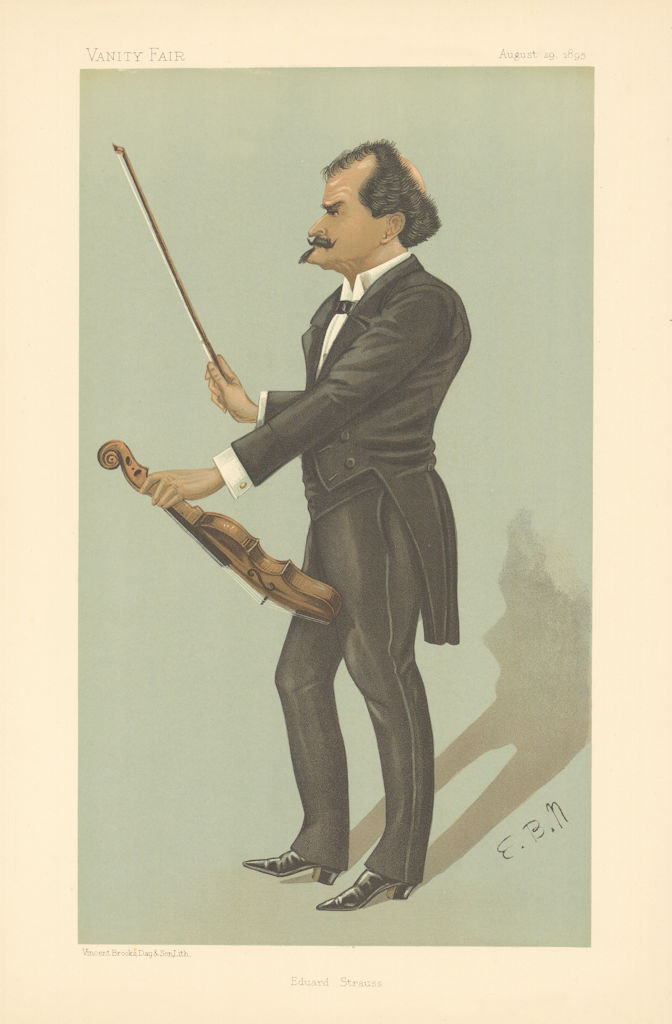 VANITY FAIR SPY CARTOON Eduard Strauss. Music composer violinist. By EBN 1895