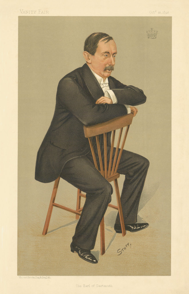 VANITY FAIR SPY CARTOON William Heneage Legge, 'The Earl of Dartmouth' 1895
