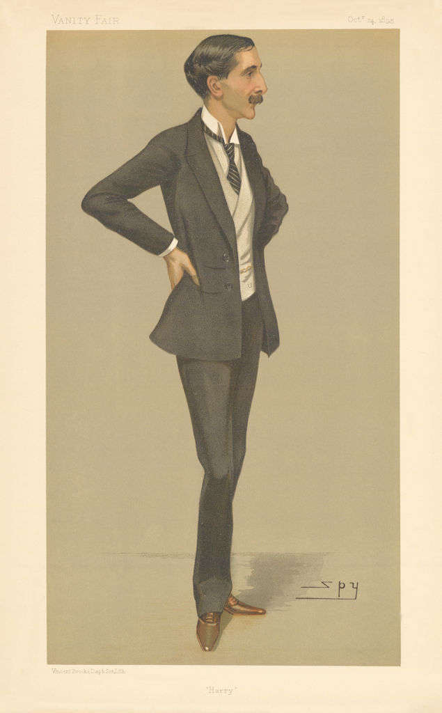 VANITY FAIR SPY CARTOON James Mellor Paulton 'Harry' Durham 1895 old print