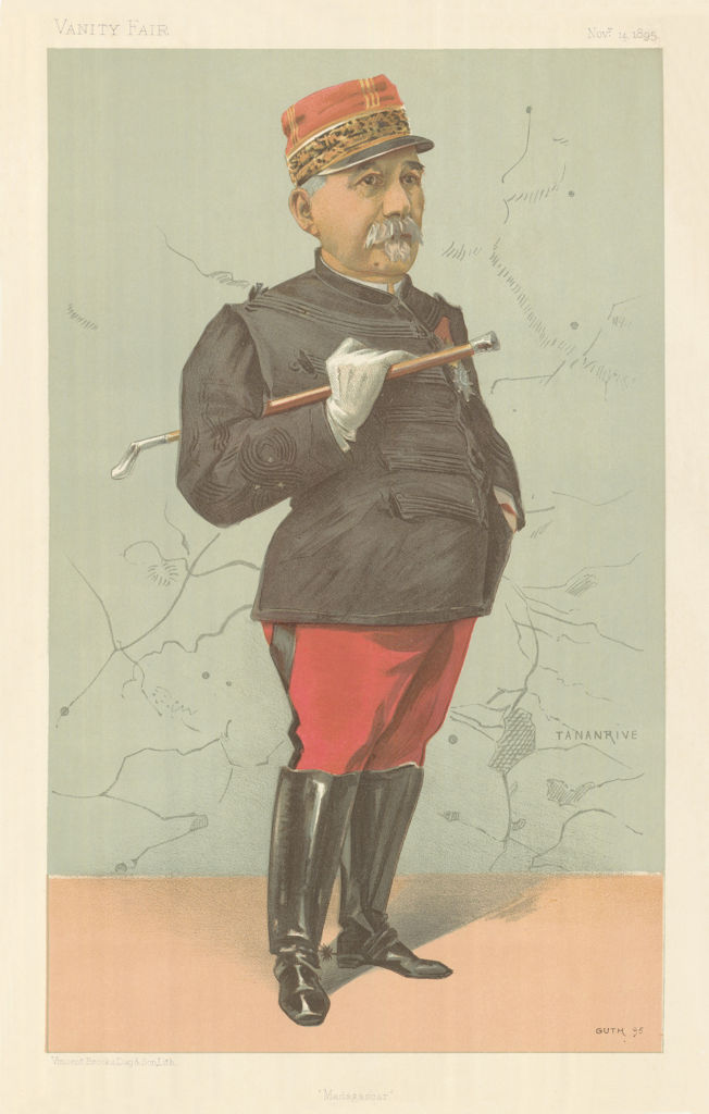 VANITY FAIR SPY CARTOON General Jacques Duchesne 'Madagascar' by GUTH 1895