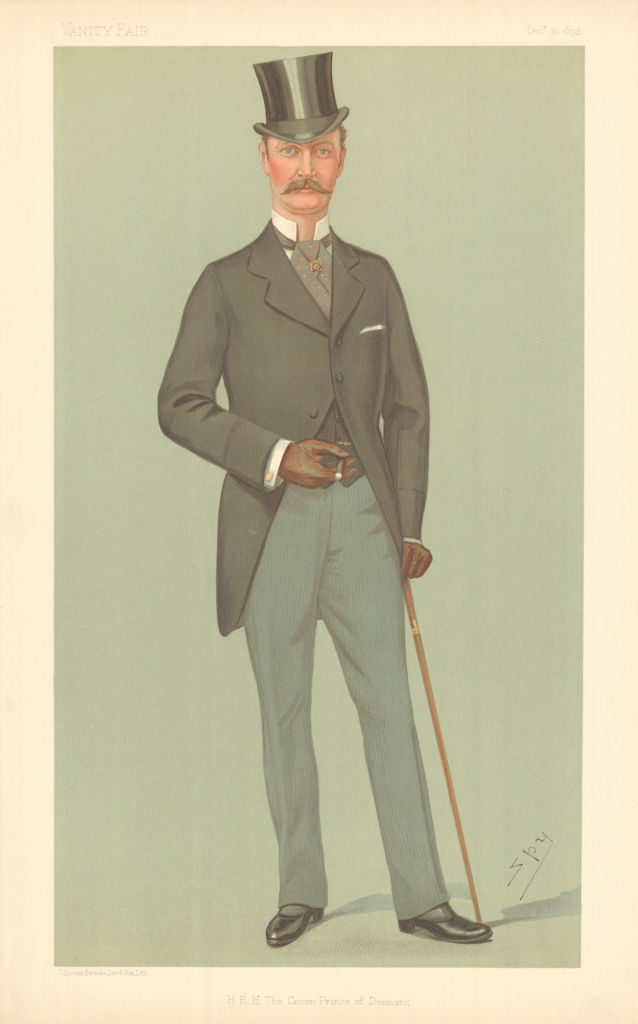 VANITY FAIR SPY CARTOON 'The Crown Prince of Denmark', later Frederik VIII 1895