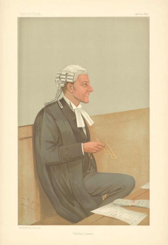 VANITY FAIR SPY CARTOON Edmund Widdrington Byrne QC 'Chitty's Leader' Law 1896