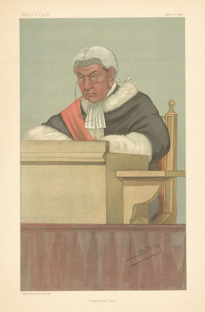 VANITY FAIR SPY CARTOON James Charles Mathew 'Commercial Court' Judge 1896