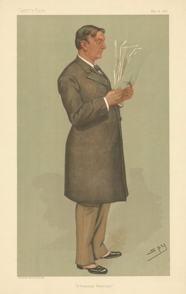 VANITY FAIR SPY CARTOON Robert William Hanbury 'A Financial Secretary' 1896