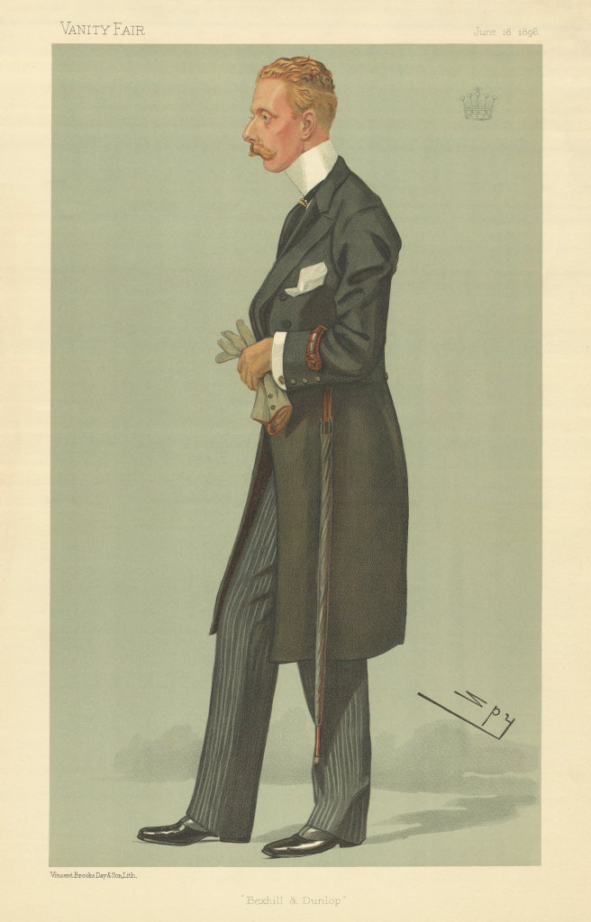 VANITY FAIR SPY CARTOON Gilbert Sackville Earl De La Warr. Bexhill & Dunlop 1896