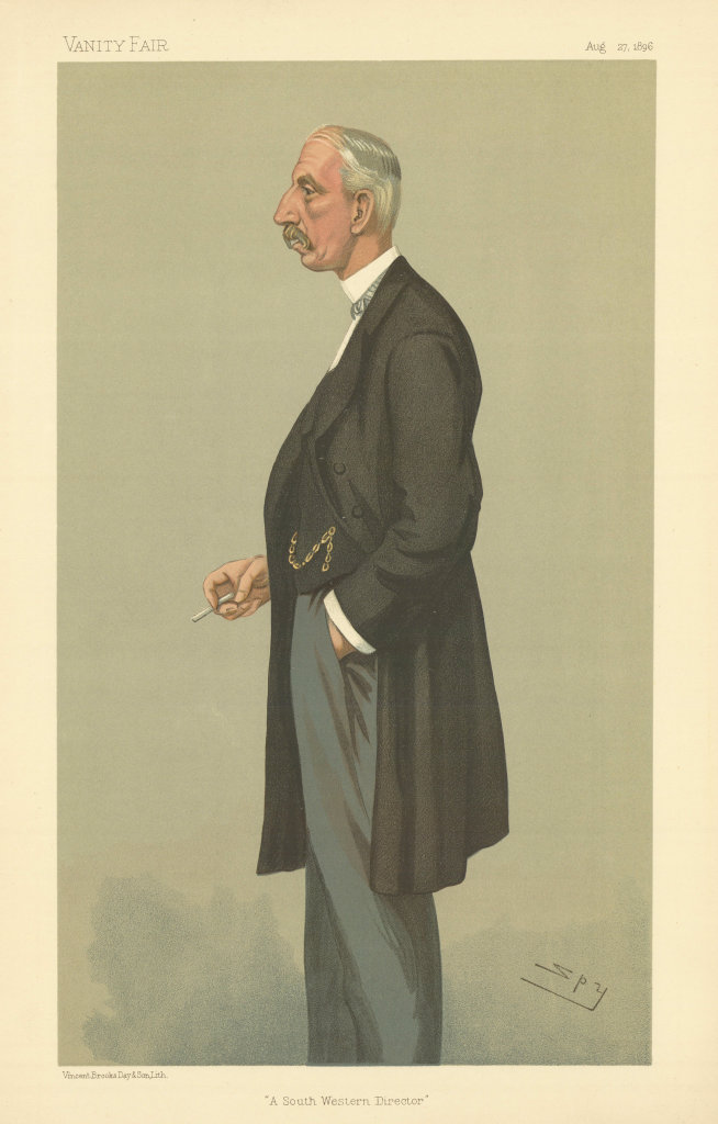 VANITY FAIR SPY CARTOON Arthur Edward Guest 'A South Western Director' 1896