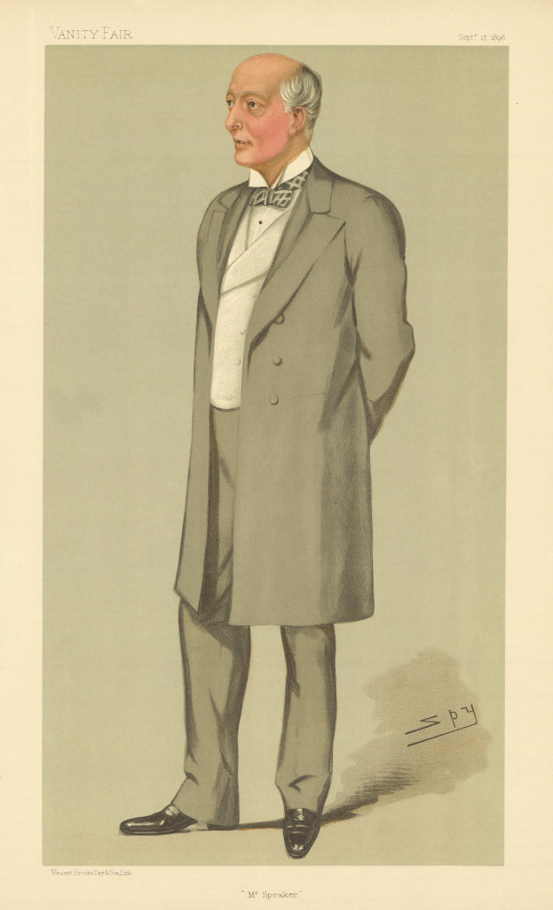 VANITY FAIR SPY CARTOON William Court Gully QC, 'Mr Speaker' 1896 old print