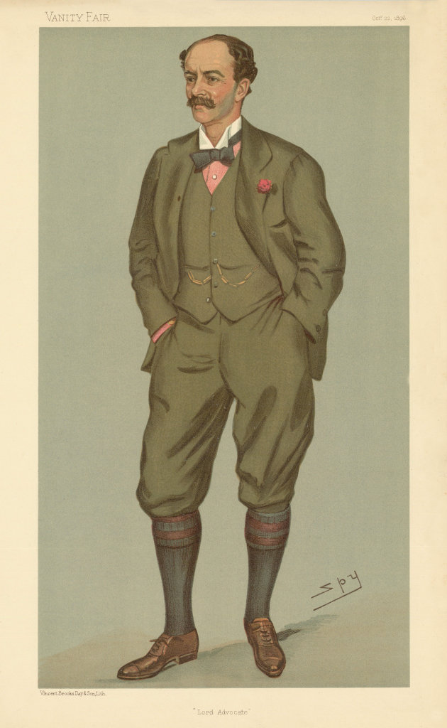 VANITY FAIR SPY CARTOON Andrew Murray, 1st Viscount Dunedin 'Lord Advocate' 1896
