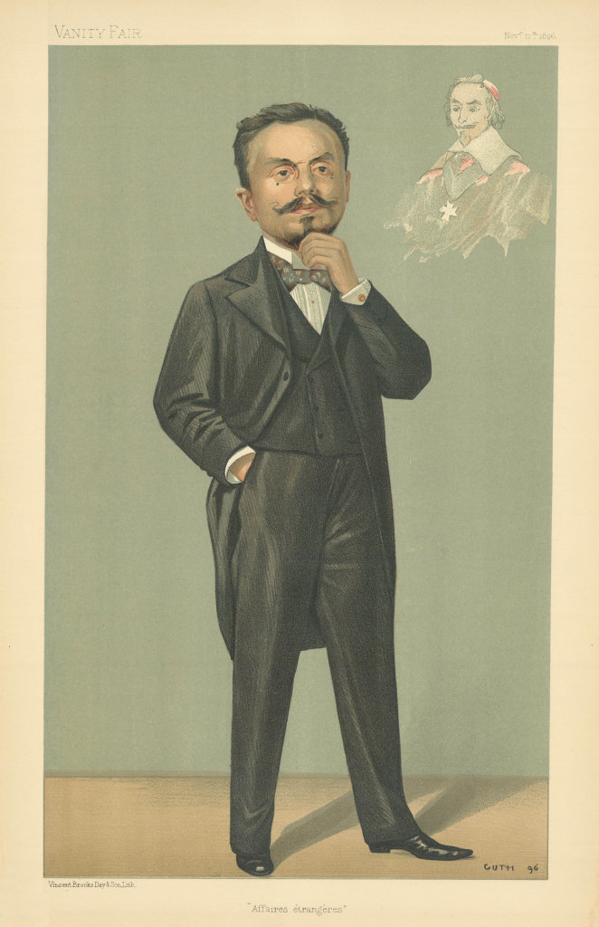 VANITY FAIR SPY CARTOON Gabriel Hanotaux 'Affaires Etrangeres' France. GUTH 1896