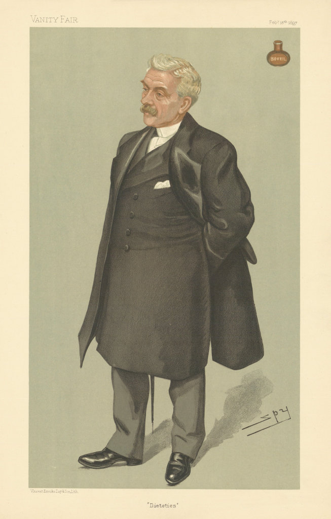 VANITY FAIR SPY CARTOON John Lawson Johnston 'Dietetics'. Bovril 1897 print