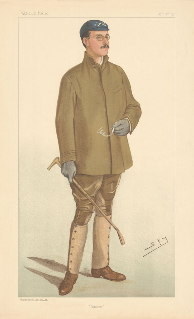 VANITY FAIR SPY CARTOON Douglas Hamilton Mclean 'Ducker' Rowing 1897 old print