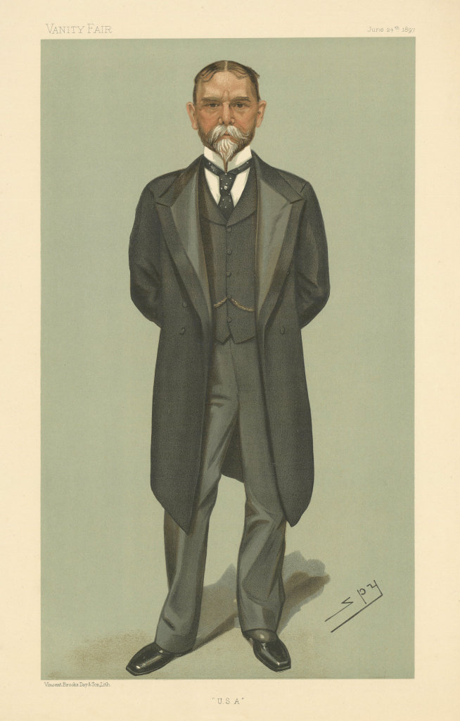 VANITY FAIR SPY CARTOON John Milton Hay, The United States Ambassador 'USA' 1897