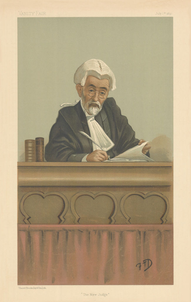 VANITY FAIR SPY CARTOON Justice Sir Edward Ridley 'The New Judge'. Lawyer 1897