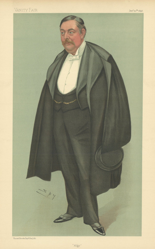 VANITY FAIR SPY CARTOON Algernon Henry Bourke 'Algy' Finance. Journalist 1898