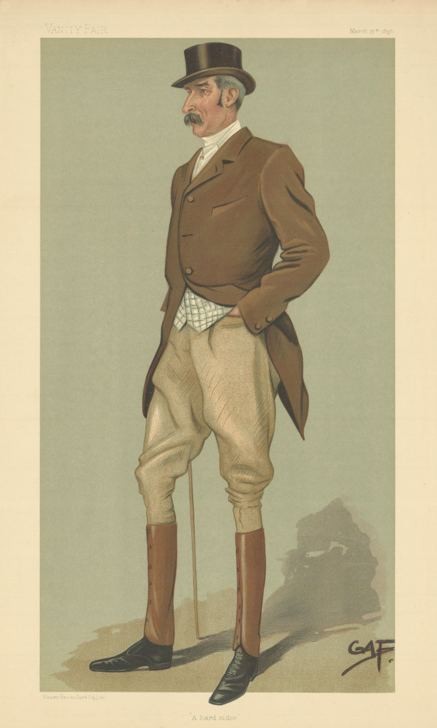 Associate Product VANITY FAIR SPY CARTOON David Longfield Beatty 'A hard rider' Fox hunter 1898