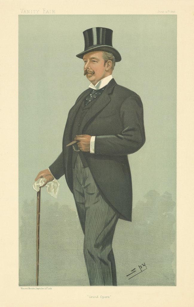 VANITY FAIR SPY CARTOON Henry Vincent Higgins 'Grand Opera' 1898 old print
