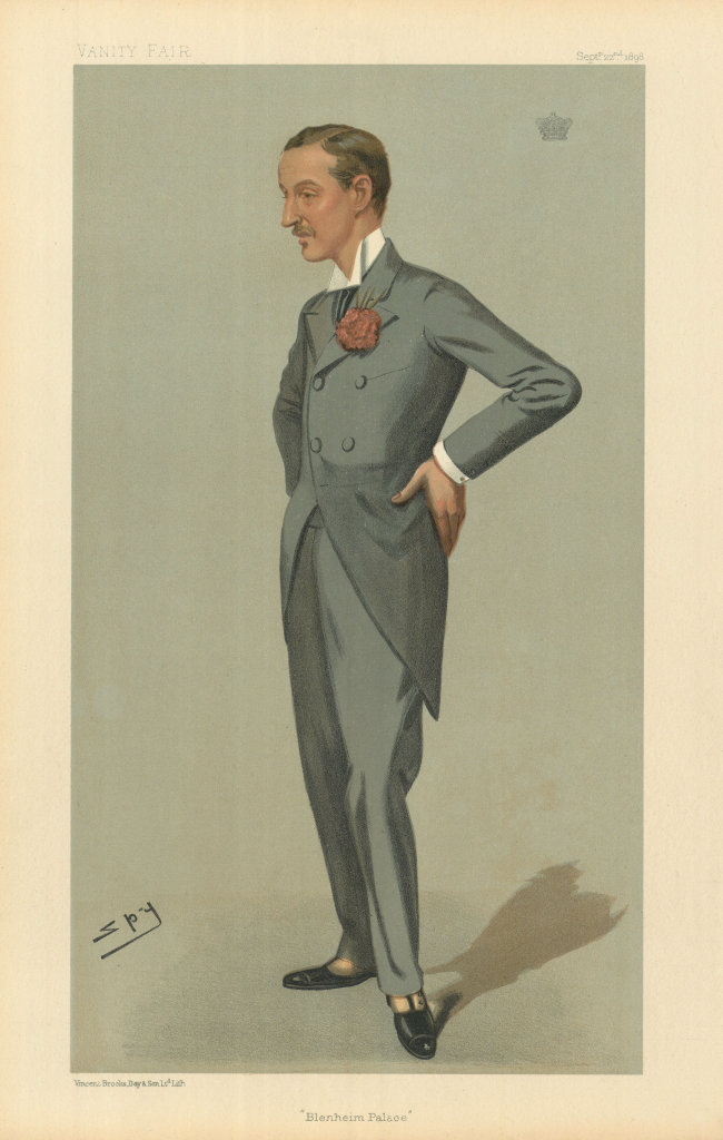 VANITY FAIR SPY CARTOON 9th Duke of Marlborough 'Blenheim Palace' 1898 print