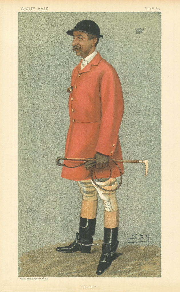 VANITY FAIR SPY CARTOON The Viscount Galway 'Serlby'. Fox hunter 1899 print