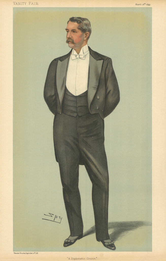 VANITY FAIR SPY CARTOON Henry White 'A Diplomatic Cousin'. USA 1899 old print