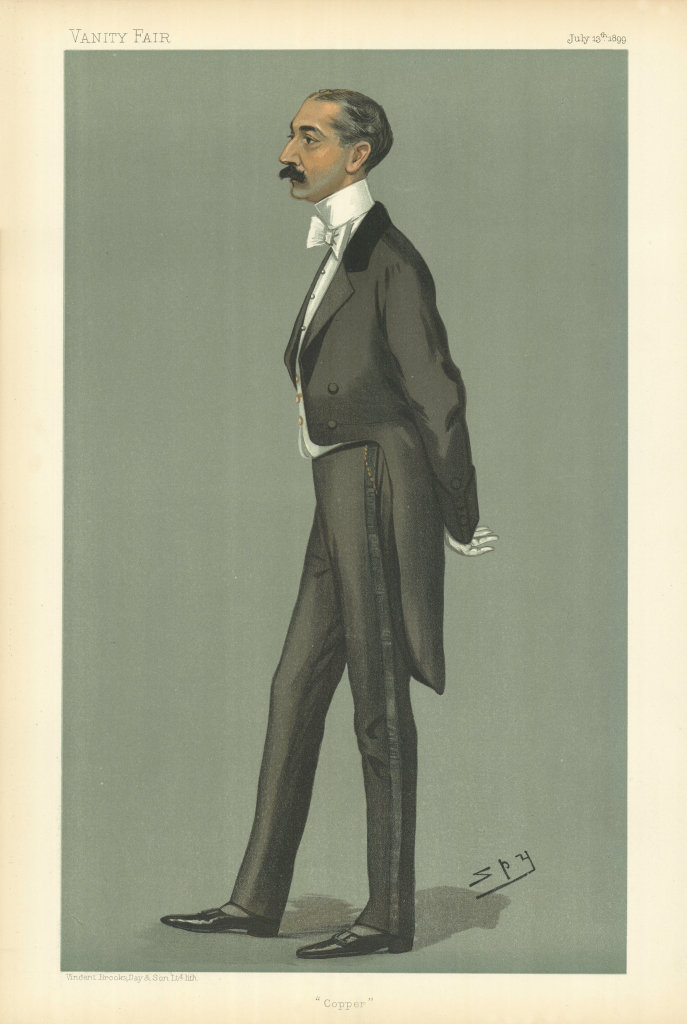 VANITY FAIR SPY CARTOON Reginald Ward 'Copper'. USA. Finance 1899 old print