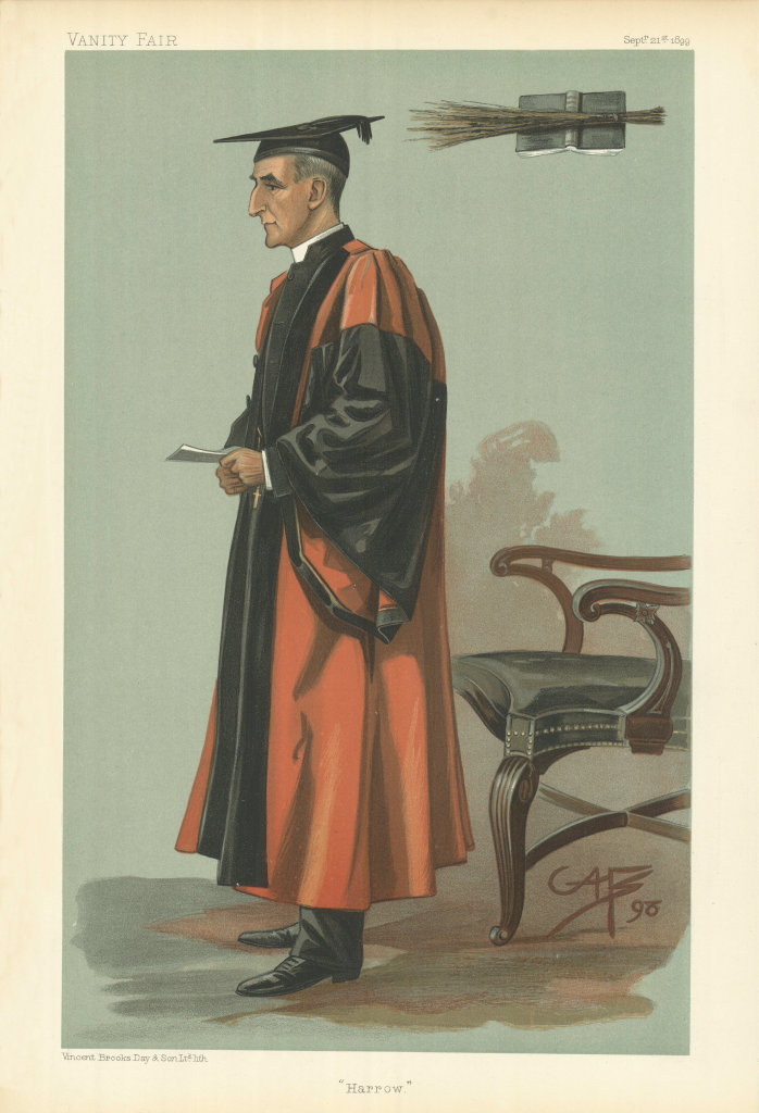 VANITY FAIR SPY CARTOON Reverend Joseph Wood 'Harrow' Headmaster. Clergy 1899