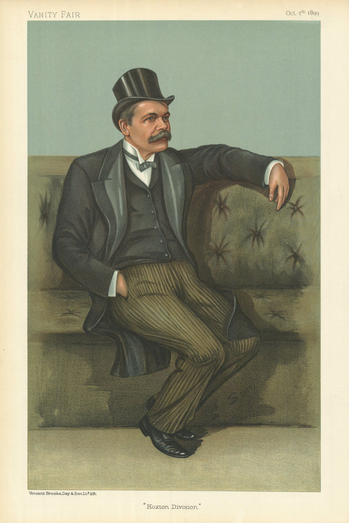 VANITY FAIR SPY CARTOON Dr James Stuart 'Hoxton Division'. By STUFF 1899 print
