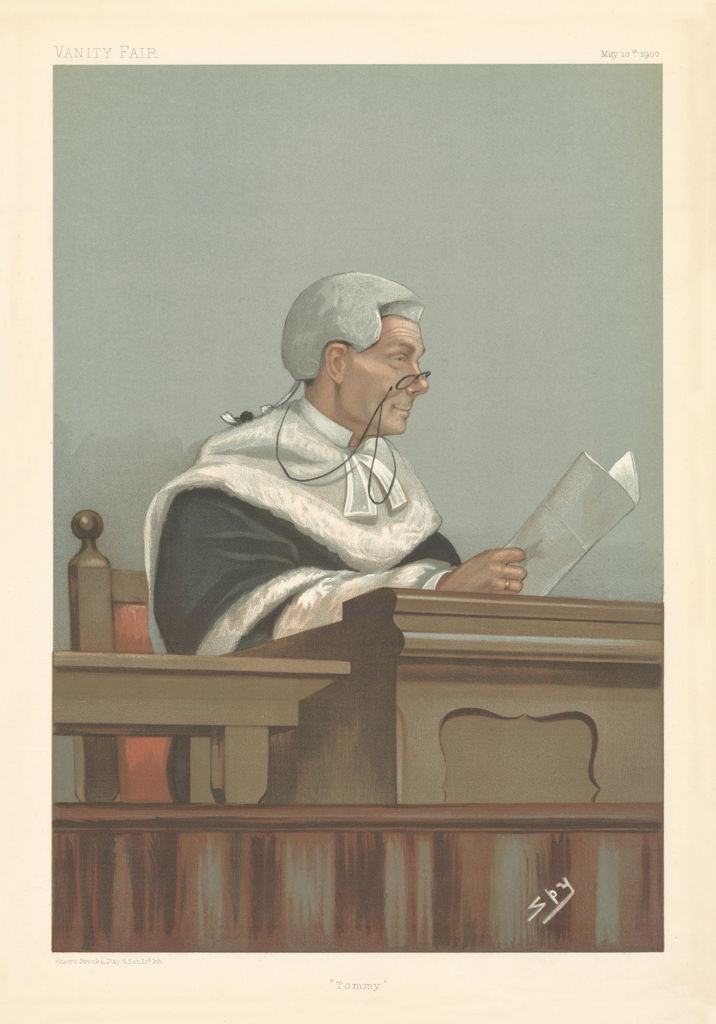 VANITY FAIR SPY CARTOON Justice Thomas Townsend Bucknill 'Tommy' Judge 1900
