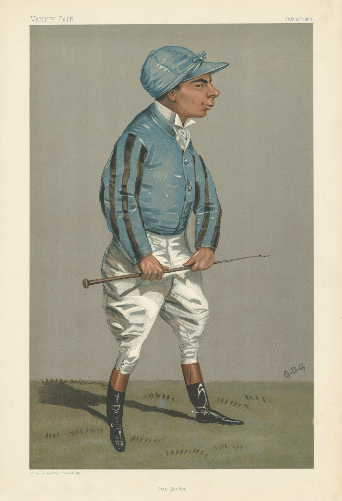VANITY FAIR SPY CARTOON Otto Madden. Jockeys. By GDG 1900 old antique print