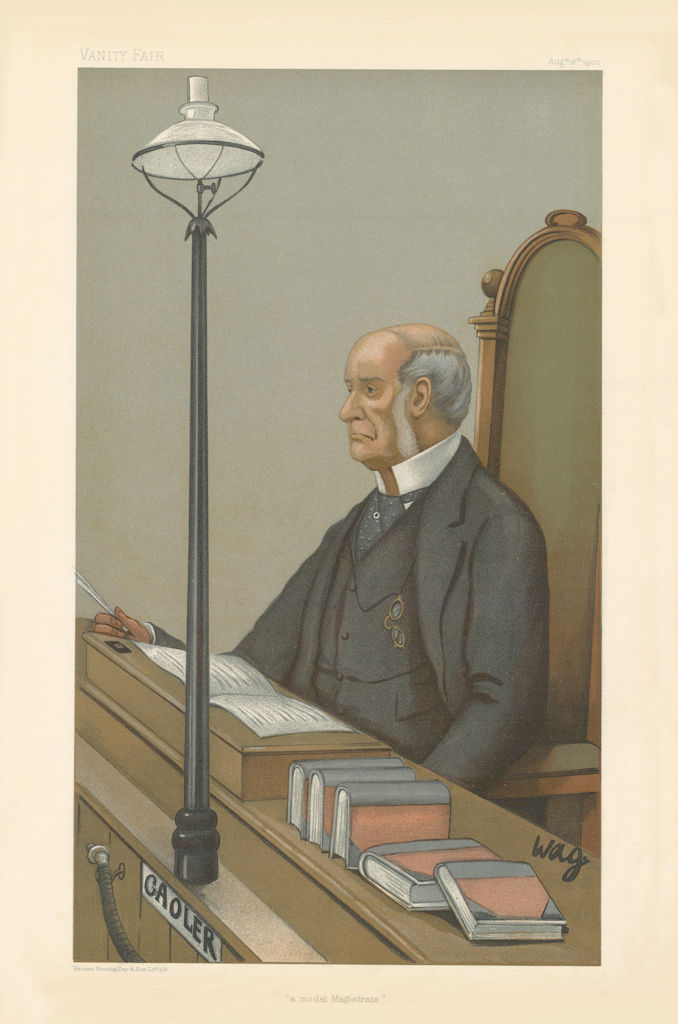 VANITY FAIR SPY CARTOON Albert de Rutzen 'a model Magistrate' Law. Wag 1900