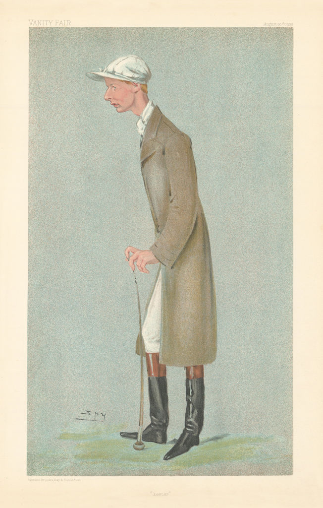 VANITY FAIR SPY CARTOON 'Lester' Berchart Reiff. Jockey 1900 old antique print