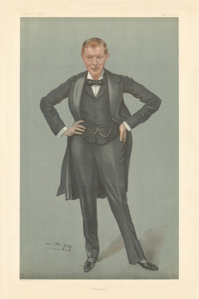 VANITY FAIR SPY CARTOON Winston Churchill. Chancellor. Prime Minister 1900