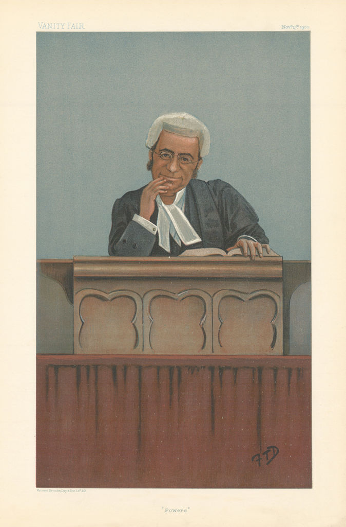 VANITY FAIR SPY CARTOON Justice George Farwell 'Powers' Judge. By FTD 1900