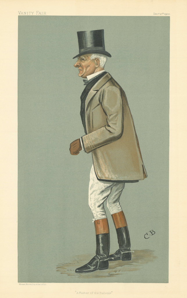 VANITY FAIR SPY CARTOON John Earle Welby 'A Father of the Belvoir' Hunt 1900