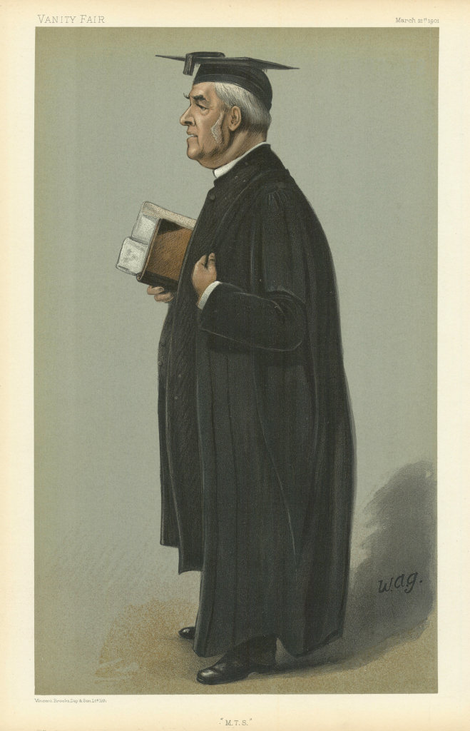 VANITY FAIR SPY CARTOON Rev William Baker 'MTS' Merchant Taylors Headmaster 1901