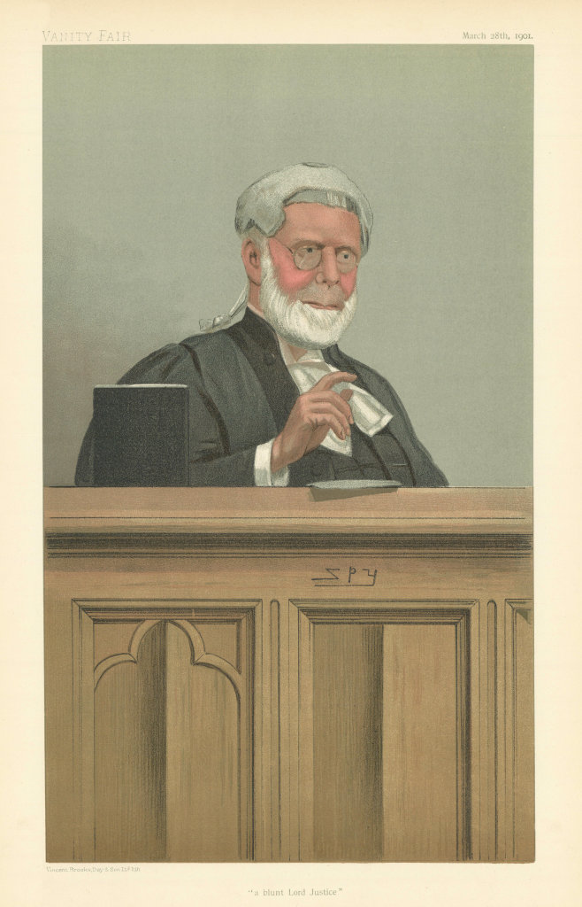 VANITY FAIR SPY CARTOON John Rigby 'a blunt Lord Justice'. Judge 1901 print