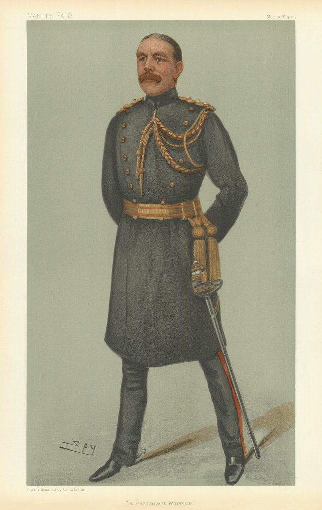 VANITY FAIR SPY CARTOON Sir Edward Ward 'a Permanent Warrior'. Military 1901